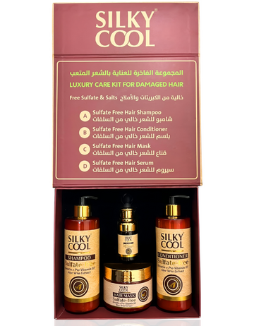 Silky Cool Sulfate-Free Hair Care Gift Pack: Shampoo, Conditioner, Serum, Mask in UAE